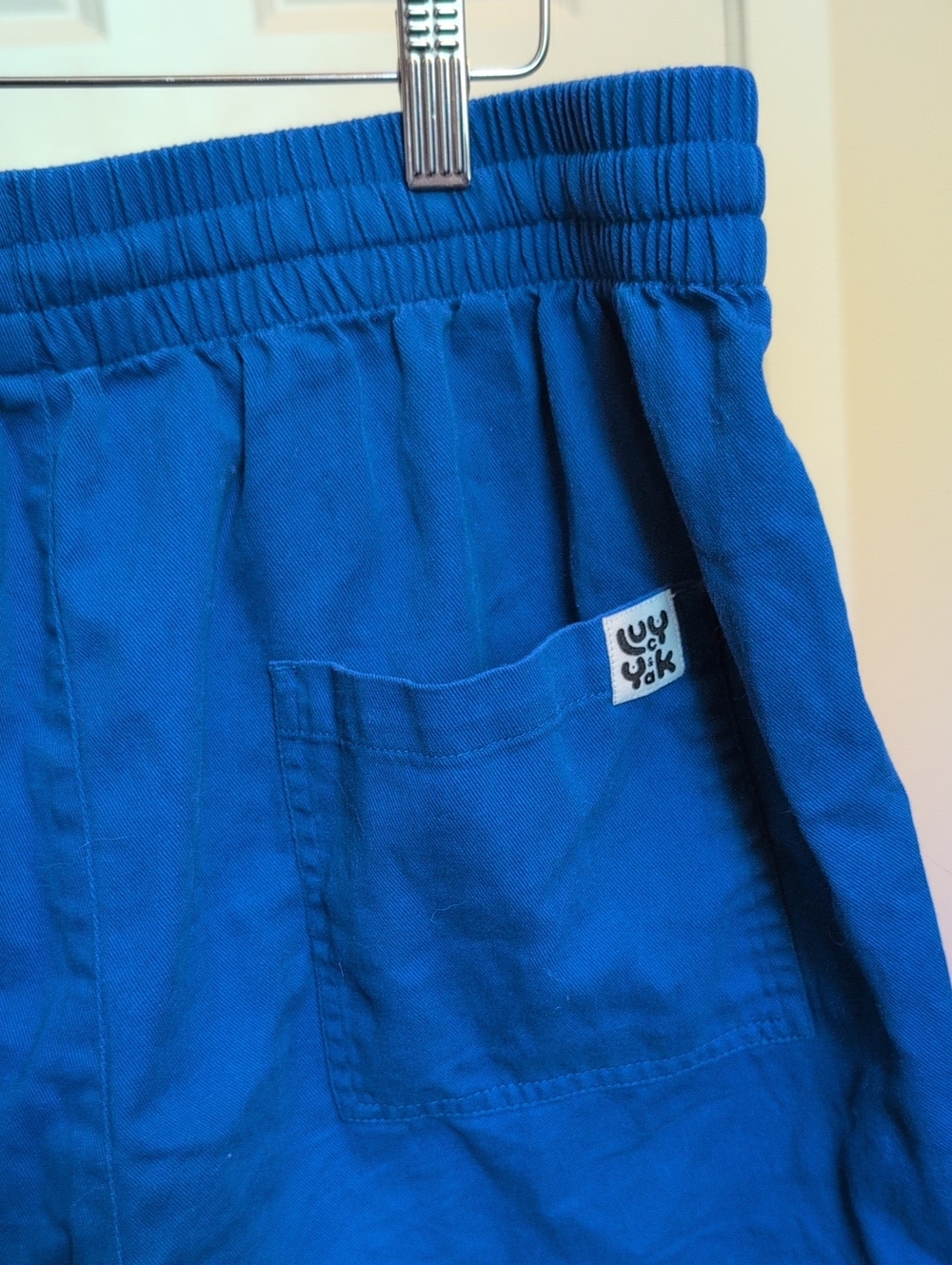 ❌ DO NOT BUY. Lucy & Yak High Waist Blue Drawstring Shorts - Picture 4 of 5